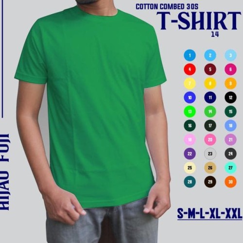 Detail Mentahan Kaos Polos Hijau Depan Belakang Nomer 33