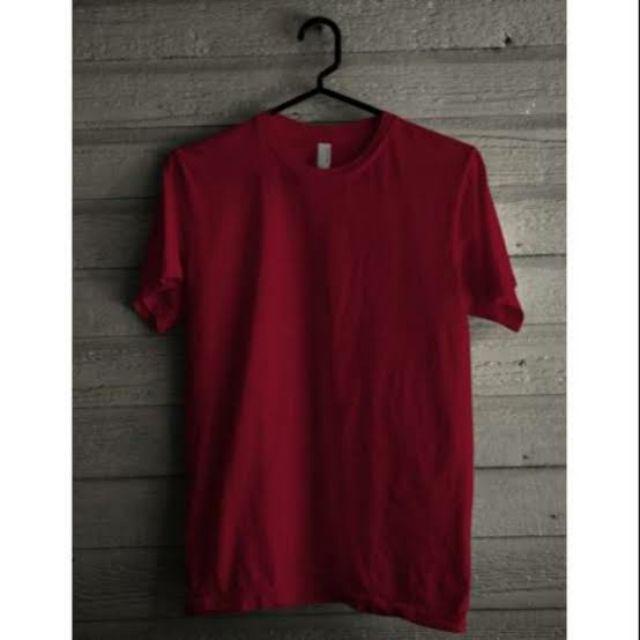 Detail Mentahan Kaos Polos Merah Maroon Nomer 3