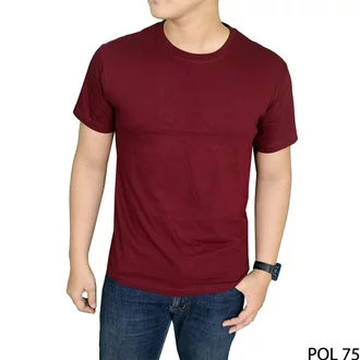 Detail Mentahan Kaos Polos Merah Maroon Nomer 39