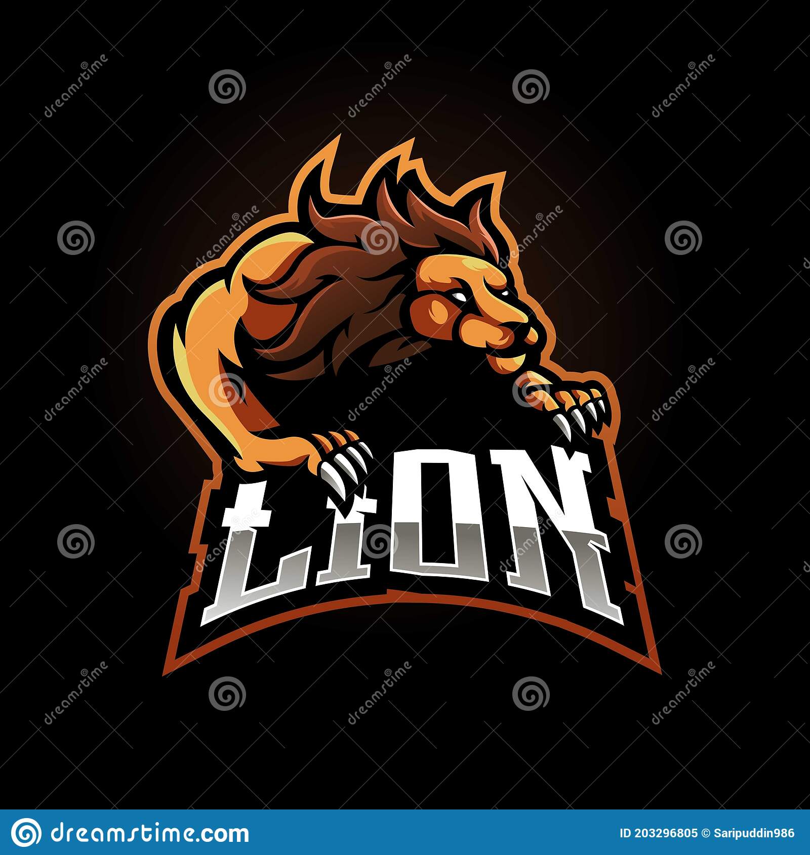 Detail Mentahan Logo Esport Lion Nomer 58