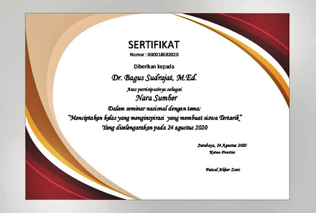 Detail Mentahan Piagam Penghargaan Nomer 21
