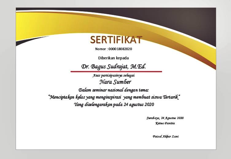 Detail Mentahan Piagam Penghargaan Nomer 23