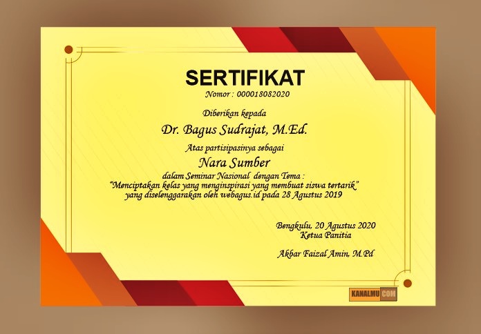 Detail Mentahan Piagam Penghargaan Nomer 56