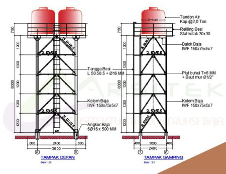 Detail Konstruksi Beton Menara Tandon Air Nomer 7