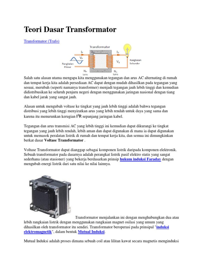 Detail Konstruksi Dasar Transformator Gambar Nomer 20