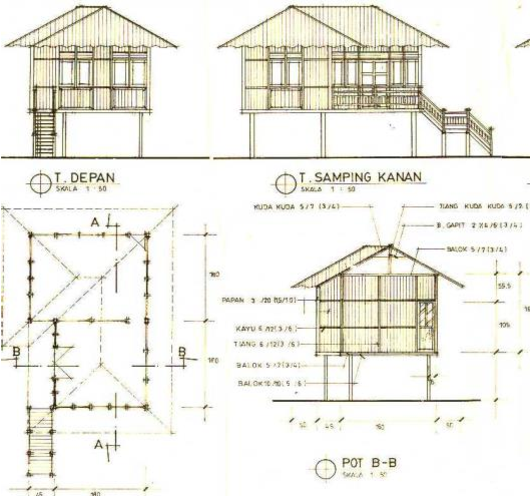 Detail Konstruksi Rumah Panggung Kayu Nomer 40