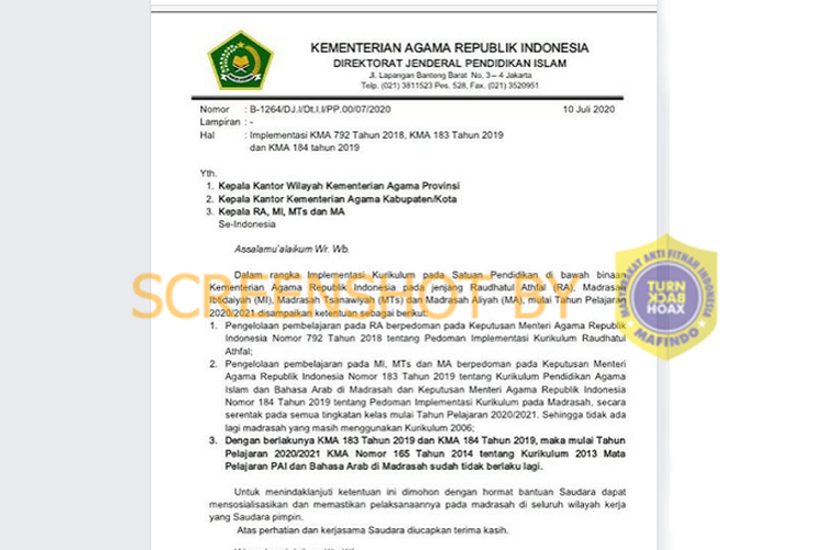 Detail Kop Surat Kementerian Agama Nomer 2