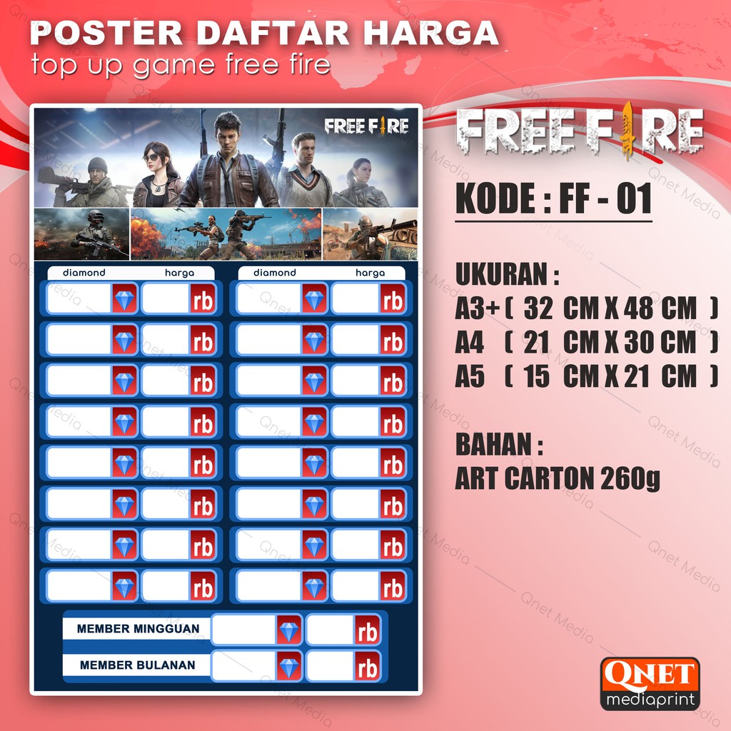 Download Mentahan Price List Diamond Ff Nomer 7