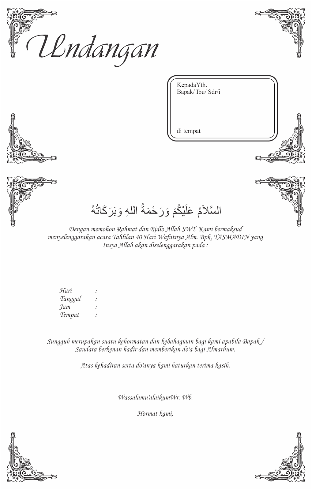 Detail Mentahan Undangan Tahlil Nomer 11