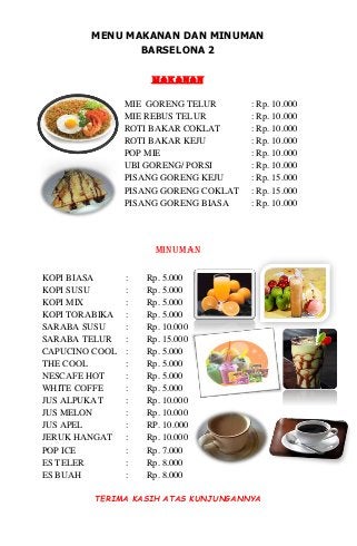 Detail Menu Makanan Dan Minuman Nomer 28