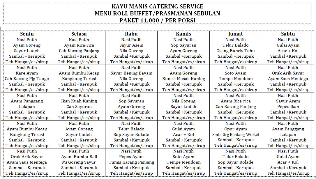 Detail Menu Prasmanan Makan Malam Nomer 6