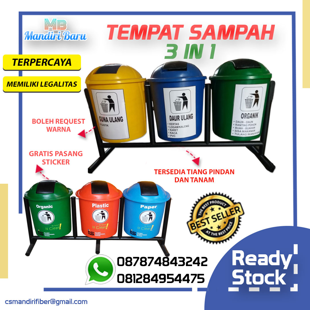 Detail Kotak Sampah 3 Warna Nomer 24