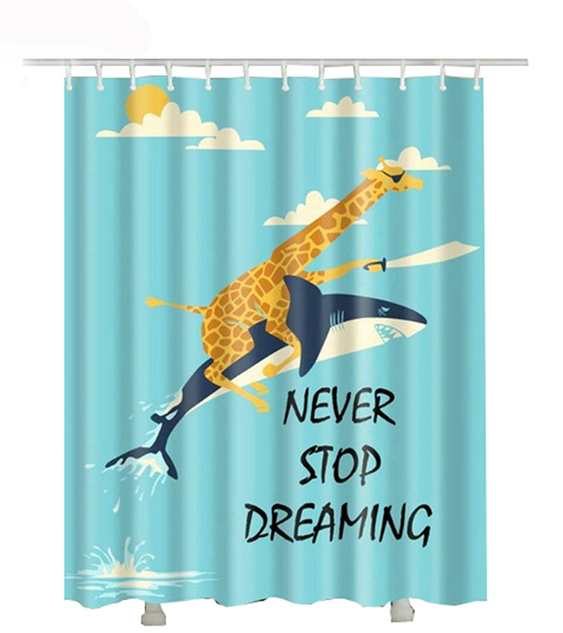 Detail Mermaid And Shark Shower Curtain Nomer 30