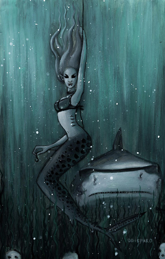 Detail Mermaid And Shark Shower Curtain Nomer 34