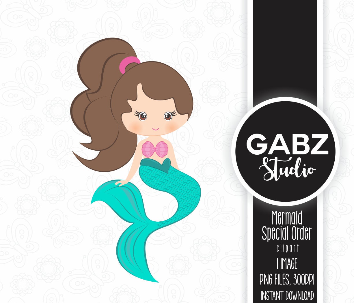 Detail Mermaid Birthday Clipart Nomer 17