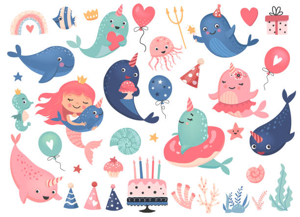 Detail Mermaid Birthday Clipart Nomer 19