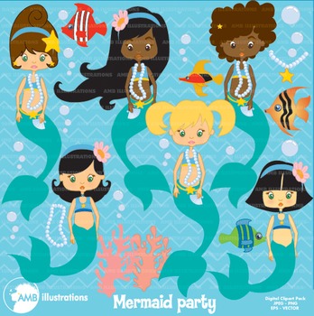 Detail Mermaid Birthday Clipart Nomer 26