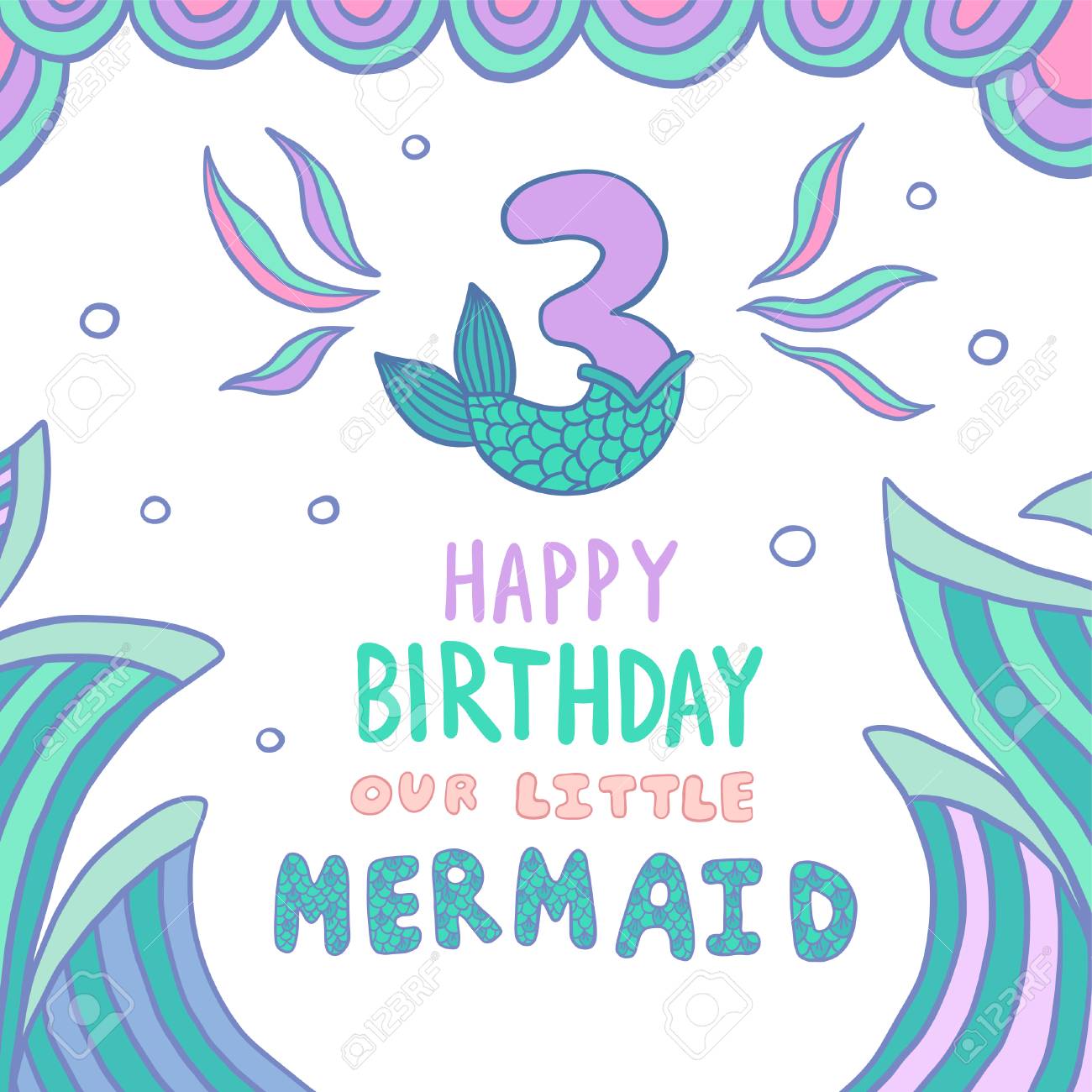 Detail Mermaid Birthday Clipart Nomer 30