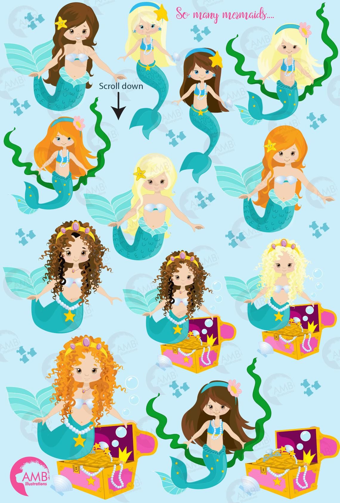 Detail Mermaid Birthday Clipart Nomer 40