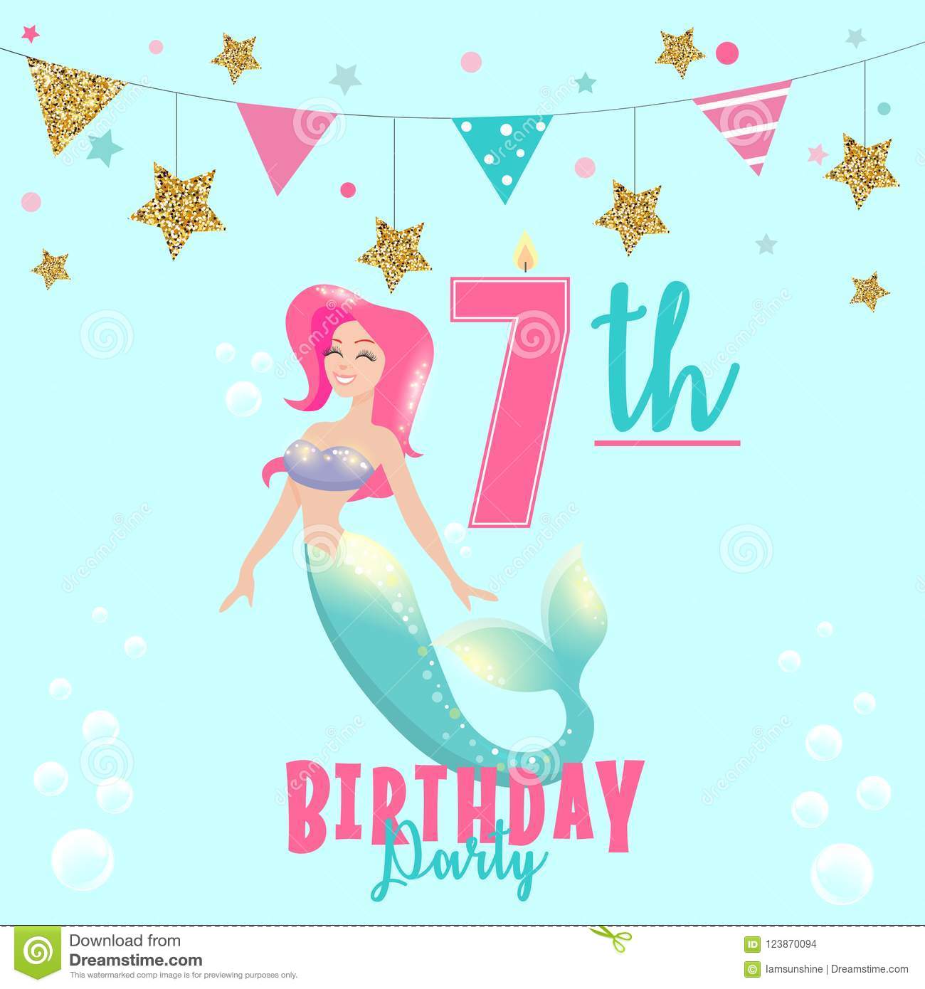 Detail Mermaid Birthday Clipart Nomer 50