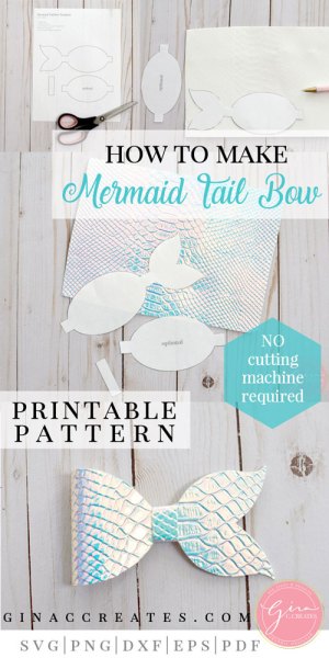 Detail Mermaid Bow Template Free Nomer 11