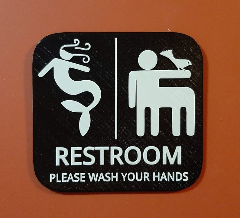 Mermaid Centaur Bathroom Sign - KibrisPDR