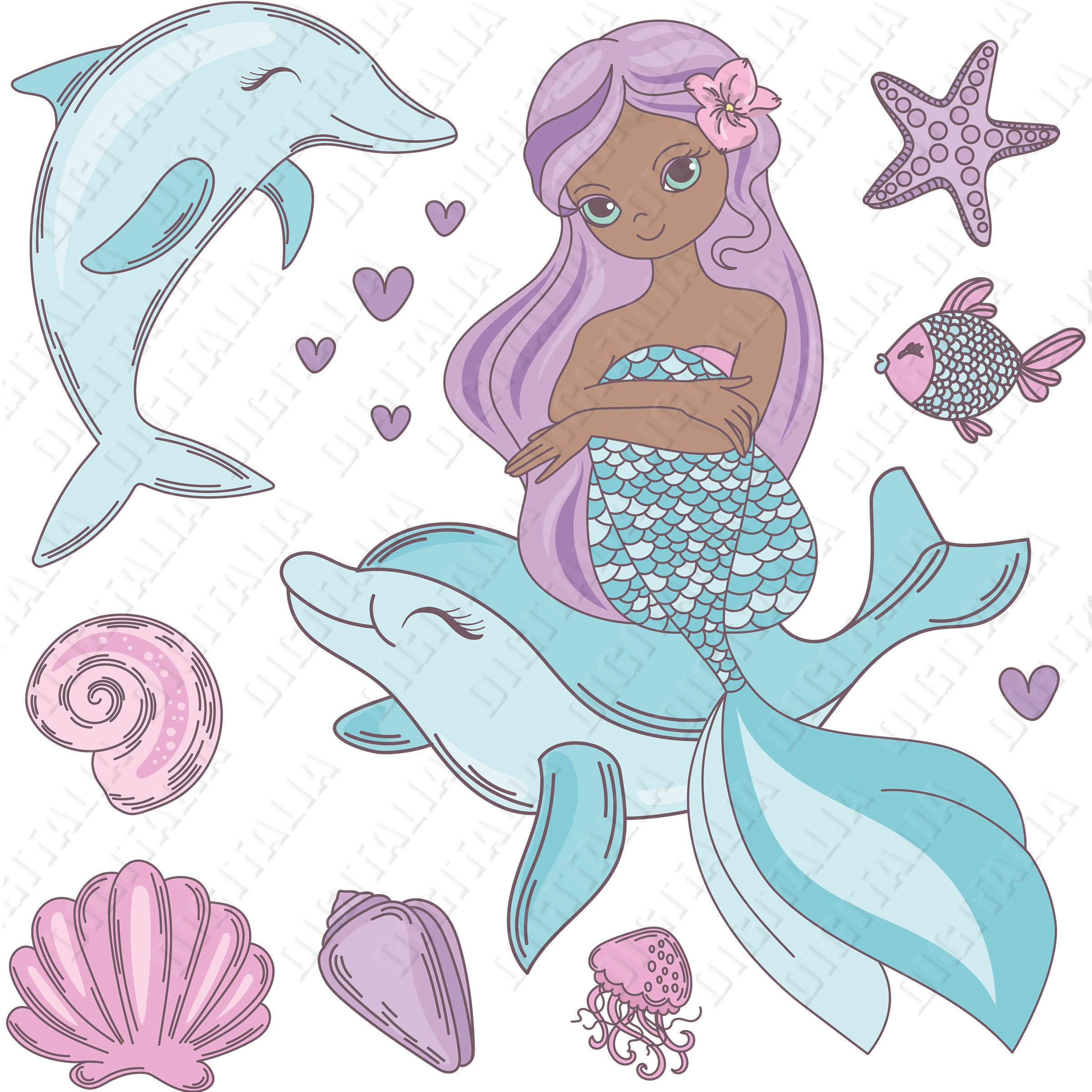 Detail Mermaid Clipart Images Nomer 45