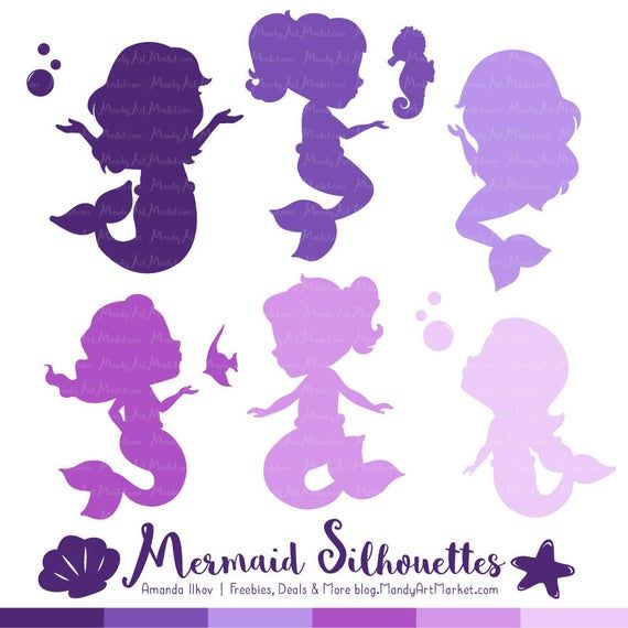 Detail Mermaid Clipart Silhouette Nomer 43