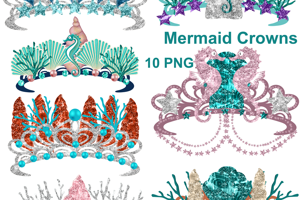 Detail Mermaid Crown Clipart Nomer 17