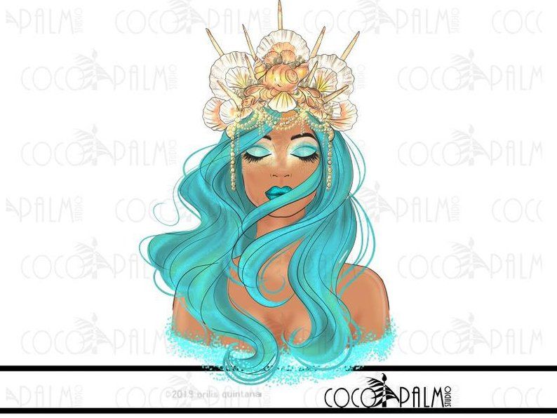 Detail Mermaid Crown Clipart Nomer 18