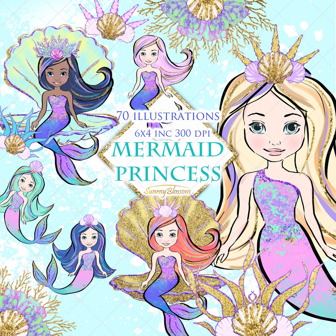 Detail Mermaid Crown Clipart Nomer 40