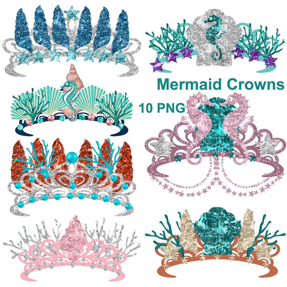 Detail Mermaid Crown Clipart Nomer 8