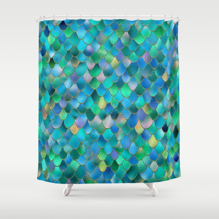 Detail Mermaid Scales Shower Curtain Nomer 13