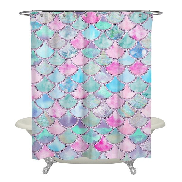 Detail Mermaid Scales Shower Curtain Nomer 18