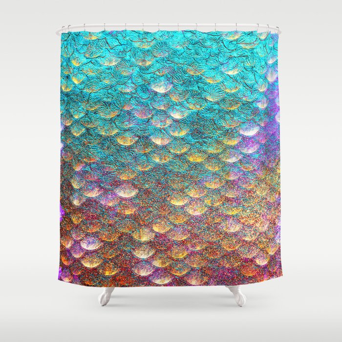 Detail Mermaid Scales Shower Curtain Nomer 3