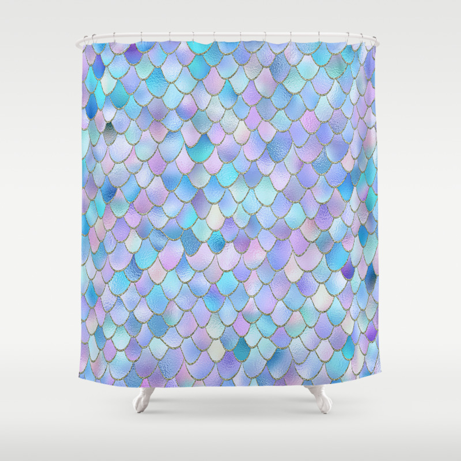 Detail Mermaid Scales Shower Curtain Nomer 22