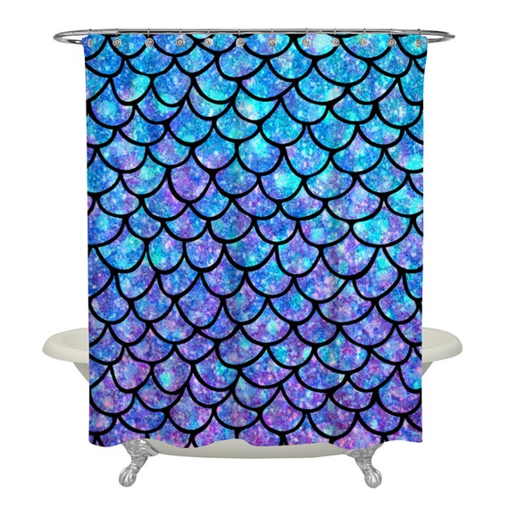 Detail Mermaid Scales Shower Curtain Nomer 29