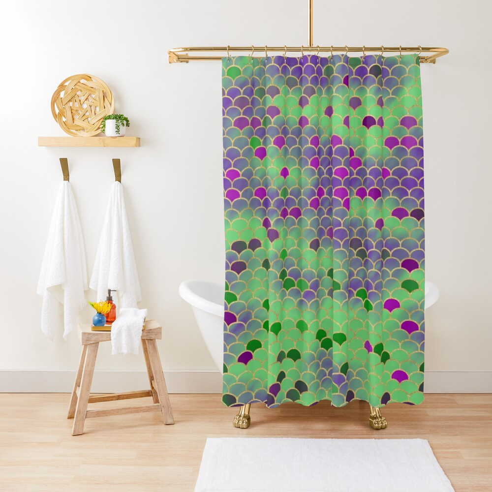 Detail Mermaid Scales Shower Curtain Nomer 46