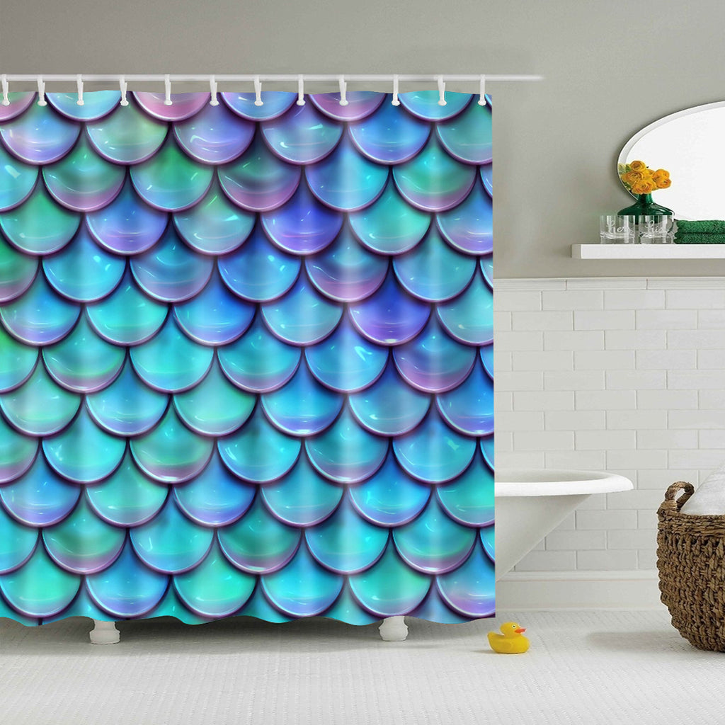 Detail Mermaid Scales Shower Curtain Nomer 49