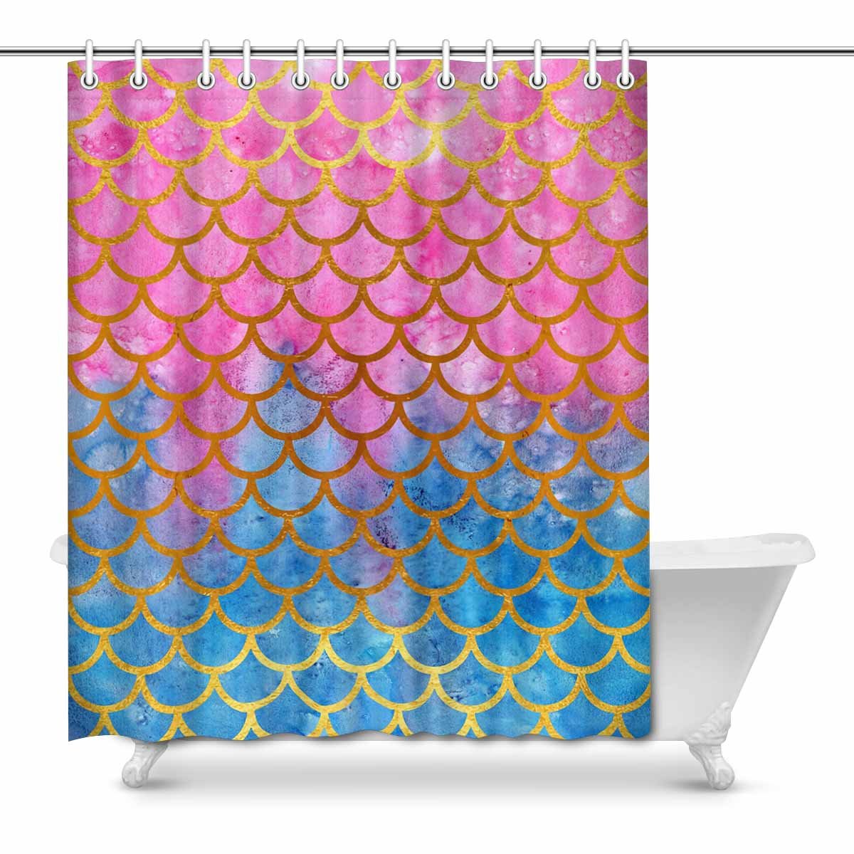 Detail Mermaid Scales Shower Curtain Nomer 6