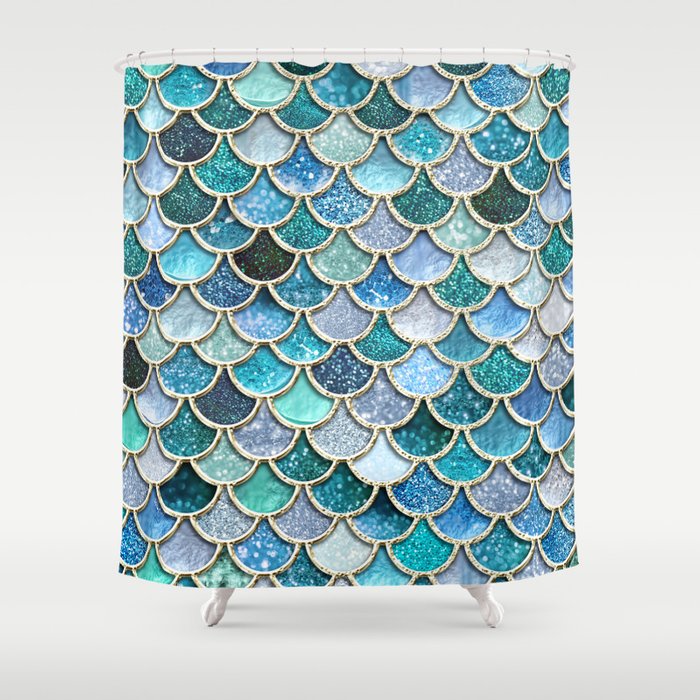 Detail Mermaid Scales Shower Curtain Nomer 52