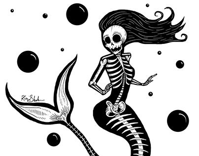 Detail Mermaid Skeleton Clipart Nomer 13