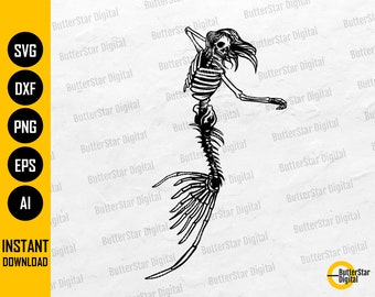 Detail Mermaid Skeleton Clipart Nomer 32