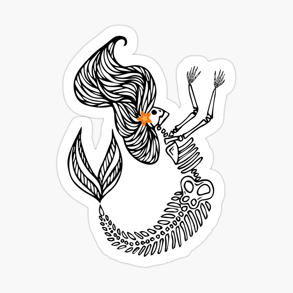 Detail Mermaid Skeleton Clipart Nomer 47