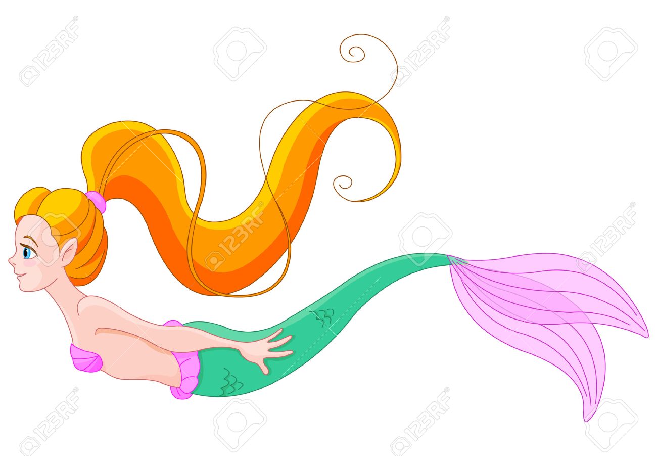 Mermaid Swimming Clipart - KibrisPDR