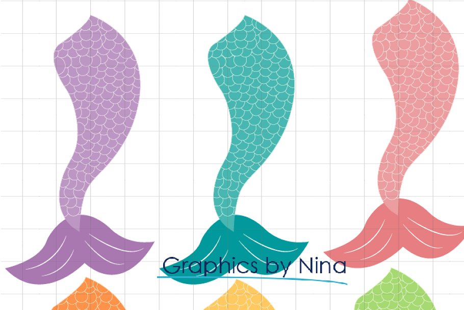 Detail Mermaid Tail Clipart Nomer 53