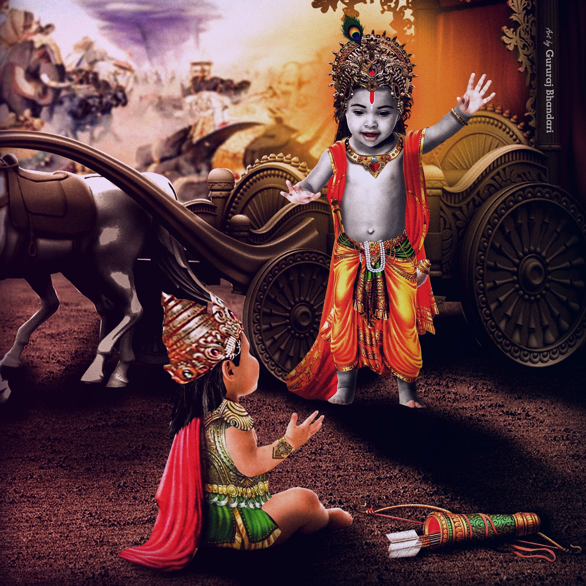 Detail Krishna Dan Arjuna Mahabharata Nomer 22