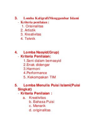 Detail Kriteria Penilaian Kaligrafi Nomer 25