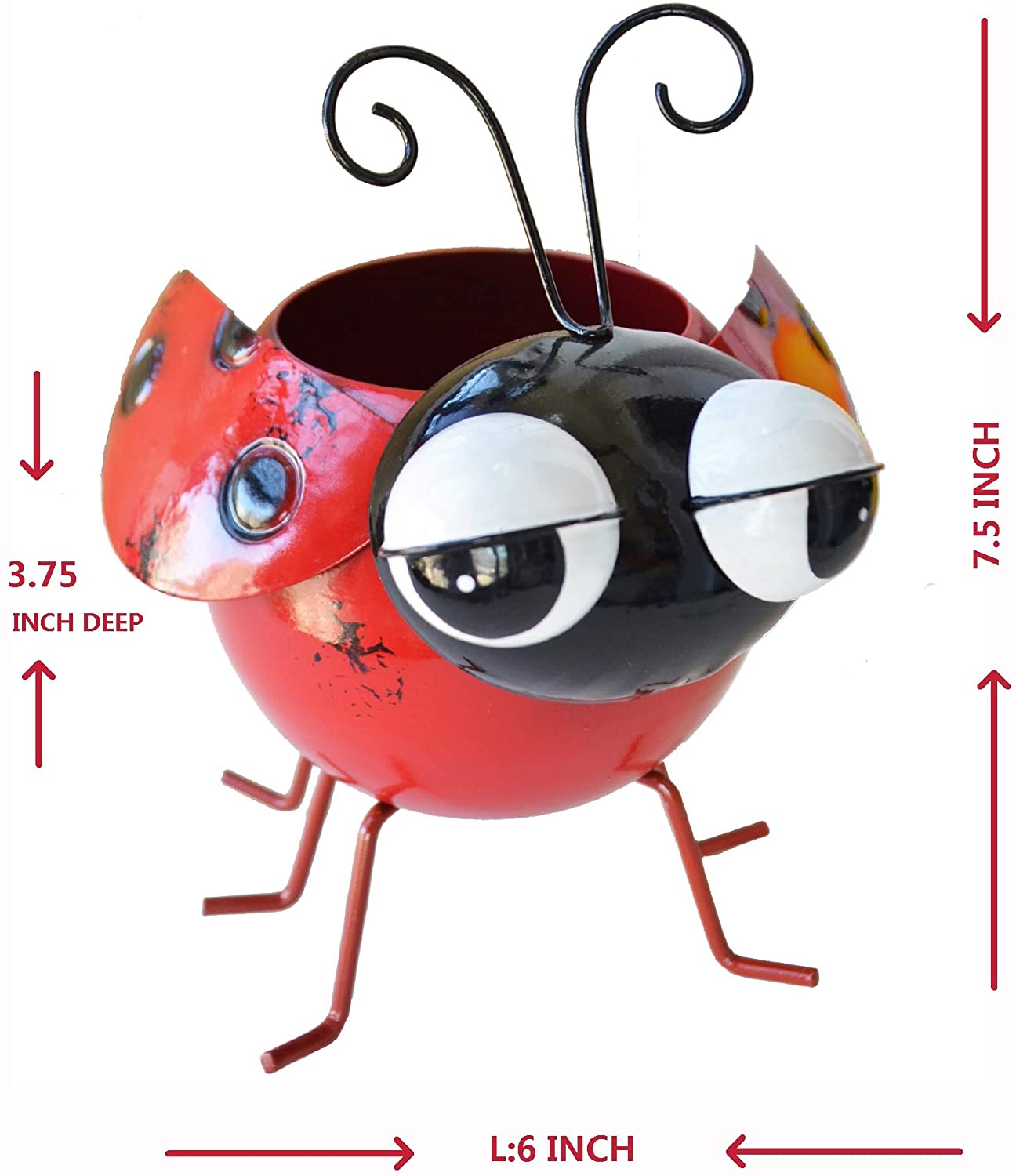 Detail Metal Ladybug Flower Pot Nomer 34