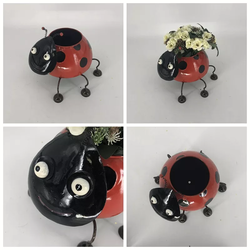 Detail Metal Ladybug Flower Pot Nomer 36